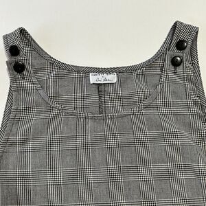 Christy Girl Dori Adler Plaid Overall Dress Women’s Large Gray Pinafore
